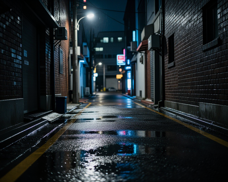 Cinematic Noir Seoul Alleyway