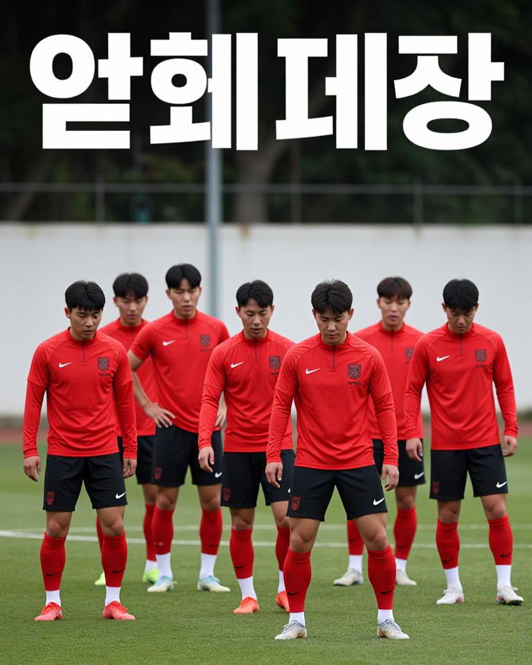 South Korean players training