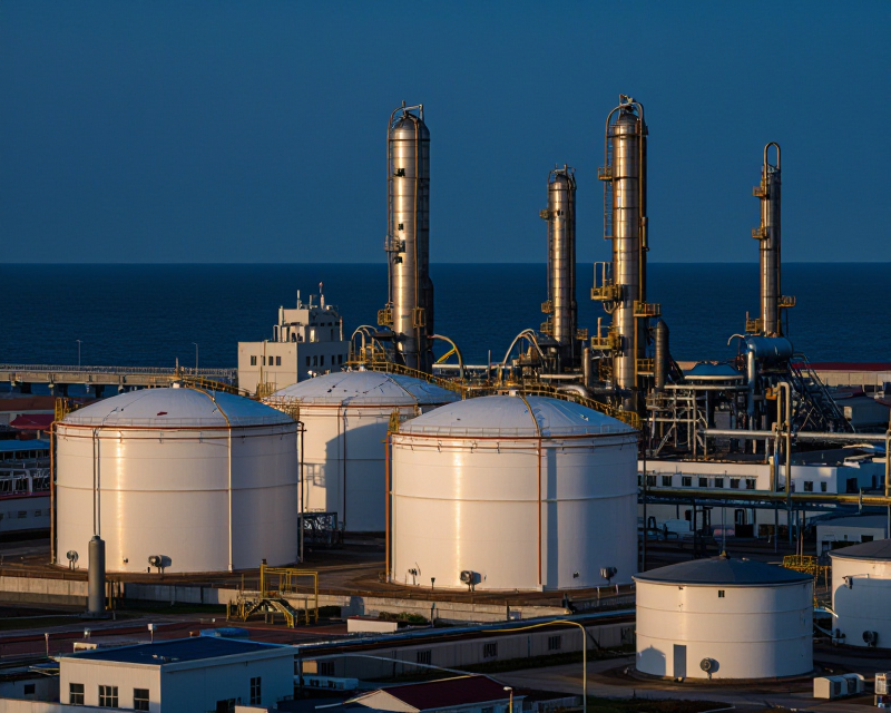 Industrial Refinery at Dawn
