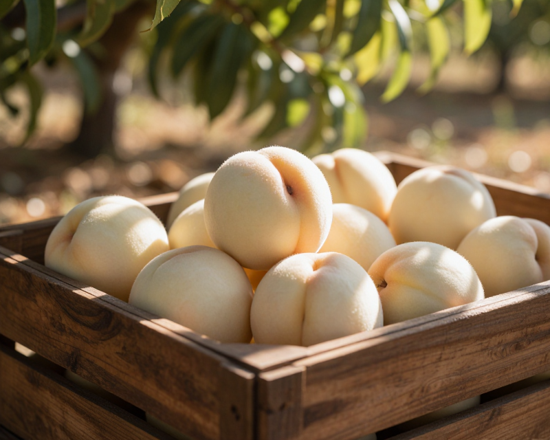 White Nectarines in California Farm